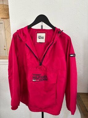 Vintage Tommy Hilfiger Red Pullover Windbreaker Size Small